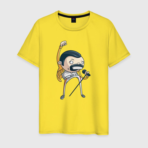 Мужская футболка хлопок Freddie Mercury, цвет желтый