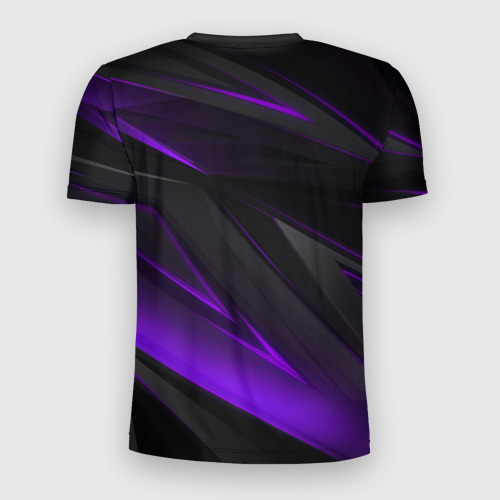 Мужская футболка 3D Slim Geometry stripes neon фиолетовые полосы - фото 2