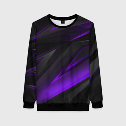 Женский свитшот 3D Geometry stripes neon фиолетовые полосы