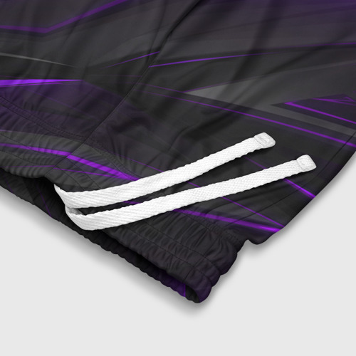 Детские спортивные шорты 3D Geometry stripes neon фиолетовые полосы, цвет 3D печать - фото 6
