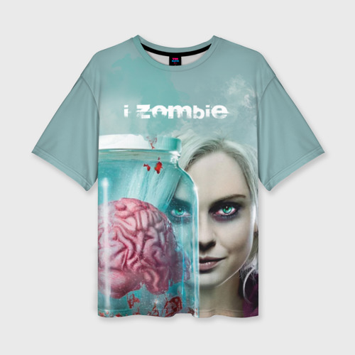 Женская футболка oversize 3D i-ZOMBIE large, цвет 3D печать