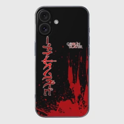 Чехол для iPhone 16 силиконовый с защитой камеры Goblin Slayer на Японском