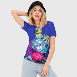Женская футболка 3D Slim i-ZOMBIE с мумией и мозгами - фото 2