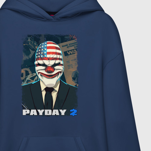 Худи SuperOversize хлопок Payday 2, цвет темно-синий - фото 3