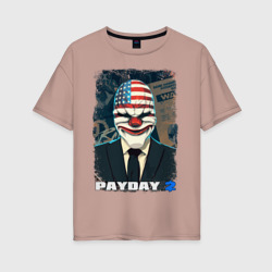 Женская футболка хлопок Oversize Payday 2