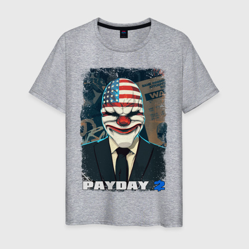 Мужская футболка хлопок Payday 2, цвет меланж