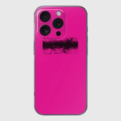 Чехол для iPhone 16 Pro силиконовый с защитой камеры Гранж розовый