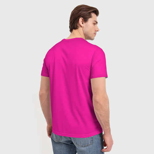 Мужская футболка 3D Гранж розовый, цвет 3D печать - фото 4