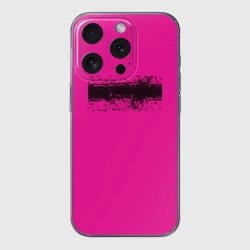 Чехол для iPhone 15 Pro Max силиконовый с защитой камеры Гранж розовый