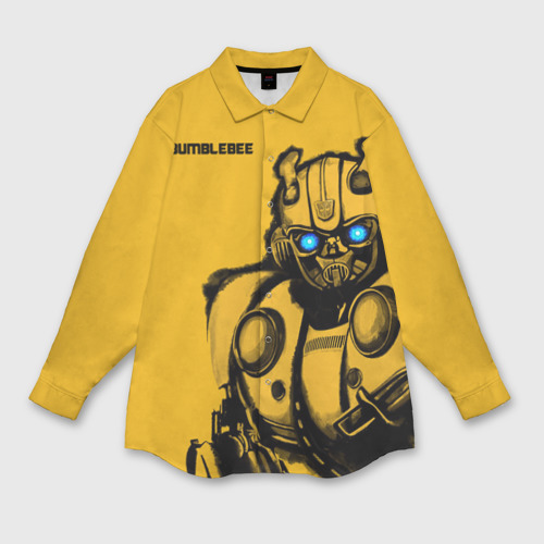 Женская рубашка oversize 3D с принтом Bumblebee, вид спереди #2