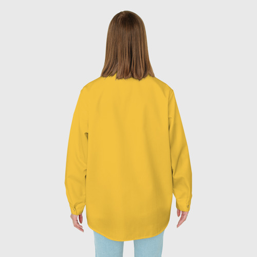 Женская рубашка oversize 3D с принтом Bumblebee, вид сзади #2