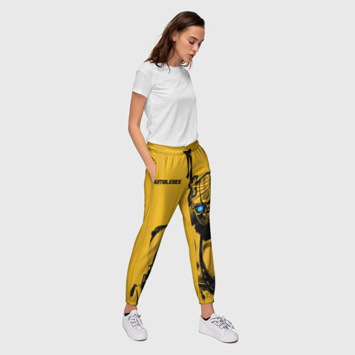 Женские брюки 3D с принтом Bumblebee, вид сбоку #3