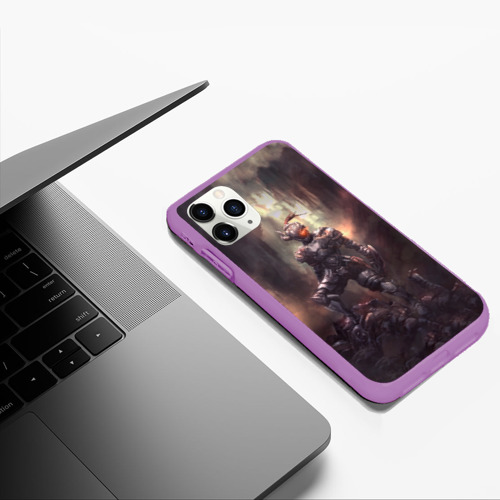 Чехол для iPhone 11 Pro Max матовый Goblin Slayer darkness knight, цвет фиолетовый - фото 5