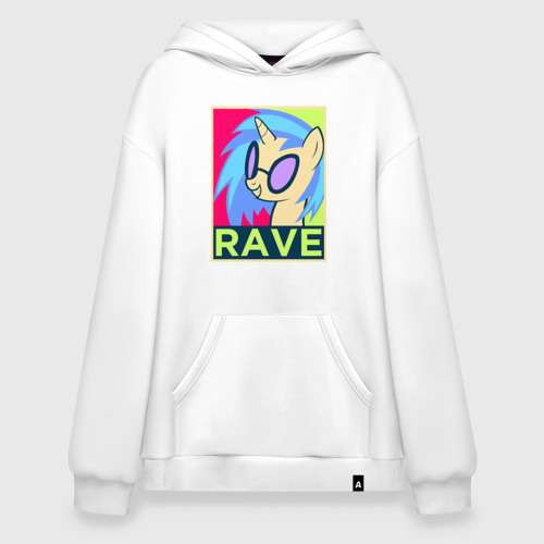 Худи SuperOversize хлопок DJ Pon-3 rave, цвет белый