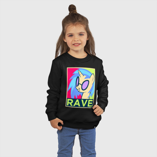 Детский свитшот хлопок DJ Pon-3 rave, цвет черный - фото 3