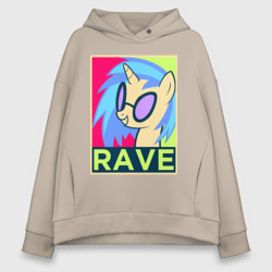 Женское худи Oversize хлопок DJ Pon-3 rave