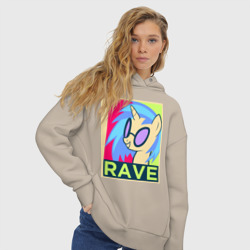 Женское худи Oversize хлопок DJ Pon-3 rave - фото 2