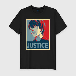 Мужская футболка хлопок Slim Правосудие Ягами Лайта