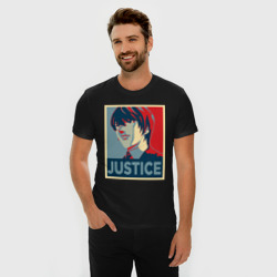Мужская футболка хлопок Slim Правосудие Ягами Лайта - фото 2