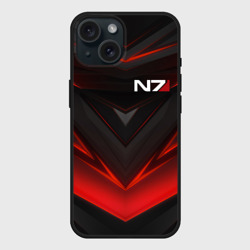 Чехол силиконовый для Apple iPhone 15 матовый Mass Effect N7