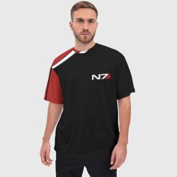 Мужская футболка oversize 3D Mass Effect N7 - фото 2