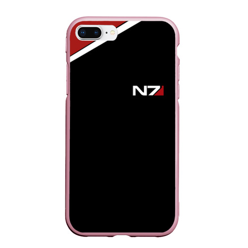 Чехол для iPhone 7Plus/8 Plus матовый Mass Effect N7, цвет розовый