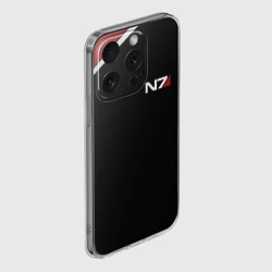 Чехол для iPhone 15 Pro силиконовый с защитой камеры Mass Effect N7 - фото 2