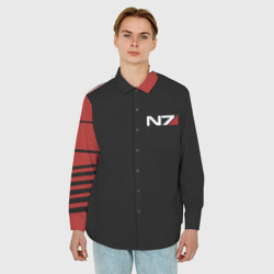 Мужская рубашка oversize 3D Mass Effect N7 - фото 2