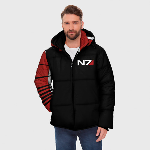 Мужская зимняя куртка 3D Mass Effect N7, цвет черный - фото 3