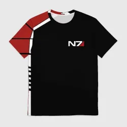 Мужская футболка 3D Mass Effect N7