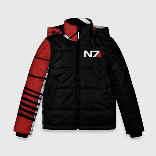 Зимняя куртка для мальчиков с принтом Mass Effect N7, вид спереди №1