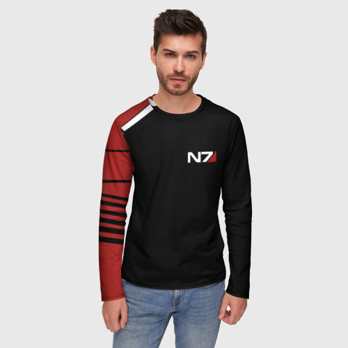 Мужской лонгслив 3D Mass Effect N7, цвет 3D печать - фото 3