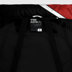 Куртка с принтом Mass Effect N7 для женщины, вид на модели спереди №5. Цвет основы: черный