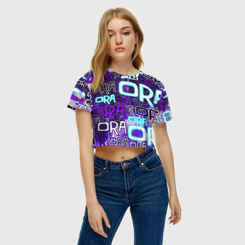 Женская футболка Crop-top 3D Ora Ora Ora!!!, цвет 3D печать - фото 3