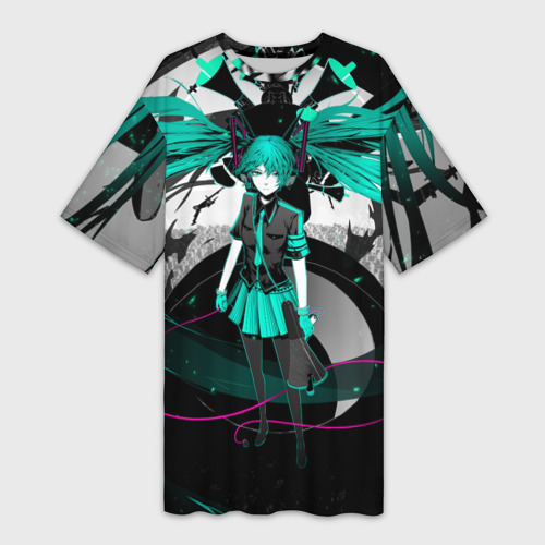Платье-футболка 3D Miku Hatsune Vocaloid, цвет 3D печать