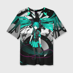 Женская футболка oversize 3D Miku Hatsune Vocaloid