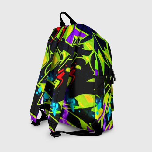 Рюкзак 3D с принтом Кислотное Граффити, вид сзади #1