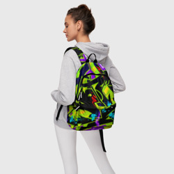 Рюкзак с принтом Кислотное Граффити для любого человека, вид спереди №4. Цвет основы: белый