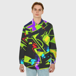 Мужская рубашка oversize 3D Кислотное Граффити - фото 2