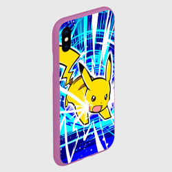 Чехол для iPhone XS Max матовый Пикачу бежит с молниями - фото 2