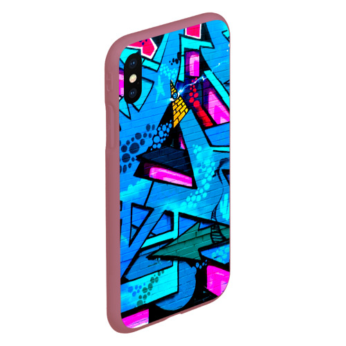 Чехол для iPhone XS Max матовый Graffity, цвет малиновый - фото 3