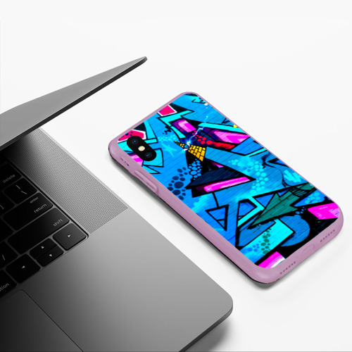 Чехол для iPhone XS Max матовый Graffity, цвет сиреневый - фото 5