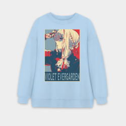 Женский свитшот oversize без начеса хлопок Violet Evergarden