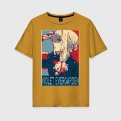 Женская футболка хлопок Oversize Violet Evergarden