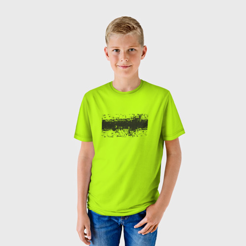 Детская футболка 3D Гранж салатовый, цвет 3D печать - фото 3