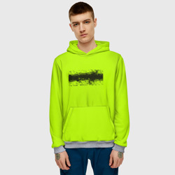 Мужская толстовка 3D Гранж салатовый - фото 2