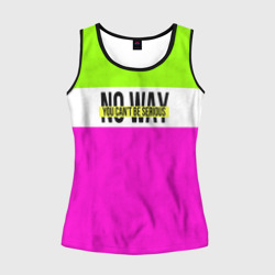 Женская майка 3D Serious зелено-розовый