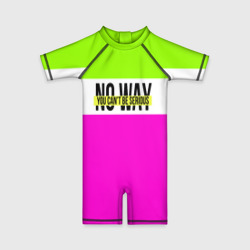 Детский купальный костюм 3D Serious зелено-розовый