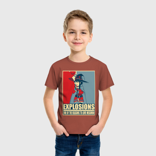 Детская футболка хлопок Мегумин, цвет кирпичный - фото 3
