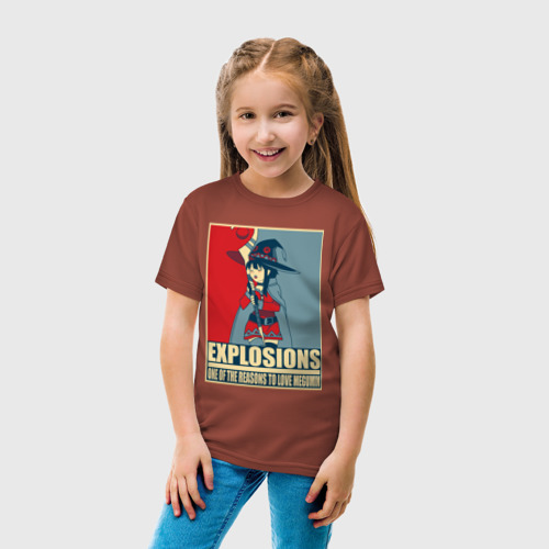 Детская футболка хлопок Мегумин, цвет кирпичный - фото 5